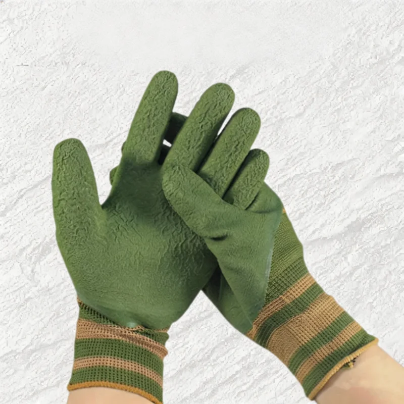 Sturdy Puncture Resistant Gardening Gloves Anti Slip Grip Cotton Composite Coating For Construction Automotive Repair Safety Wor