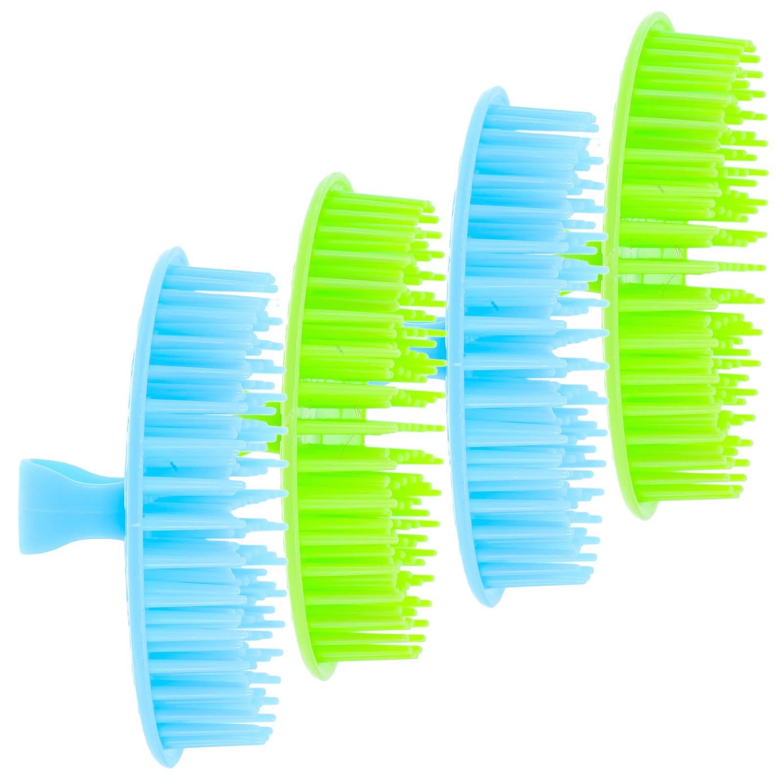 

4 Pcs Hair Scalp Brush Plastic Massage Comb Shampoo Cleaner Tools Promote Blood Circulation Smooth Cuticle Wet Dry Hair Women