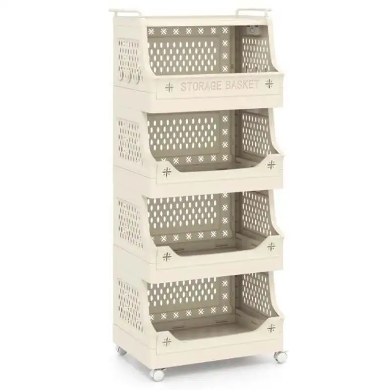 Cesto De Ropa Sucia Con Ruedas De 5 Niveles, Carrito De Almacenamiento De Plástico Con Ganchos Laterales — -74%, 146.05€ Coupon, from 49.99€ – 74% descuento – €49.99