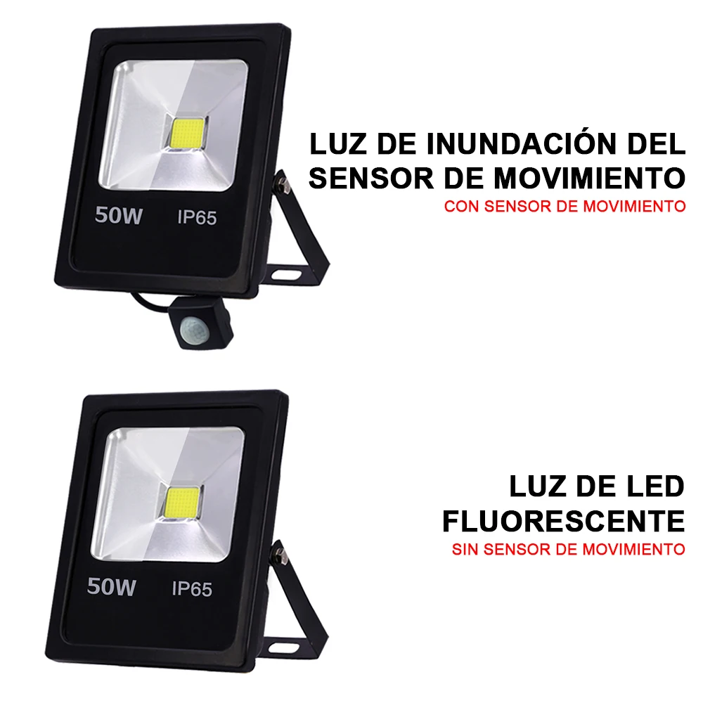 Imagem -03 - Refletor de Iluminação de Luz de Inundação Led 50w 30 10 220v 240v Sensor de Movimento Foco Projecteur Refletor Ip65 à Prova Dspotlight Água