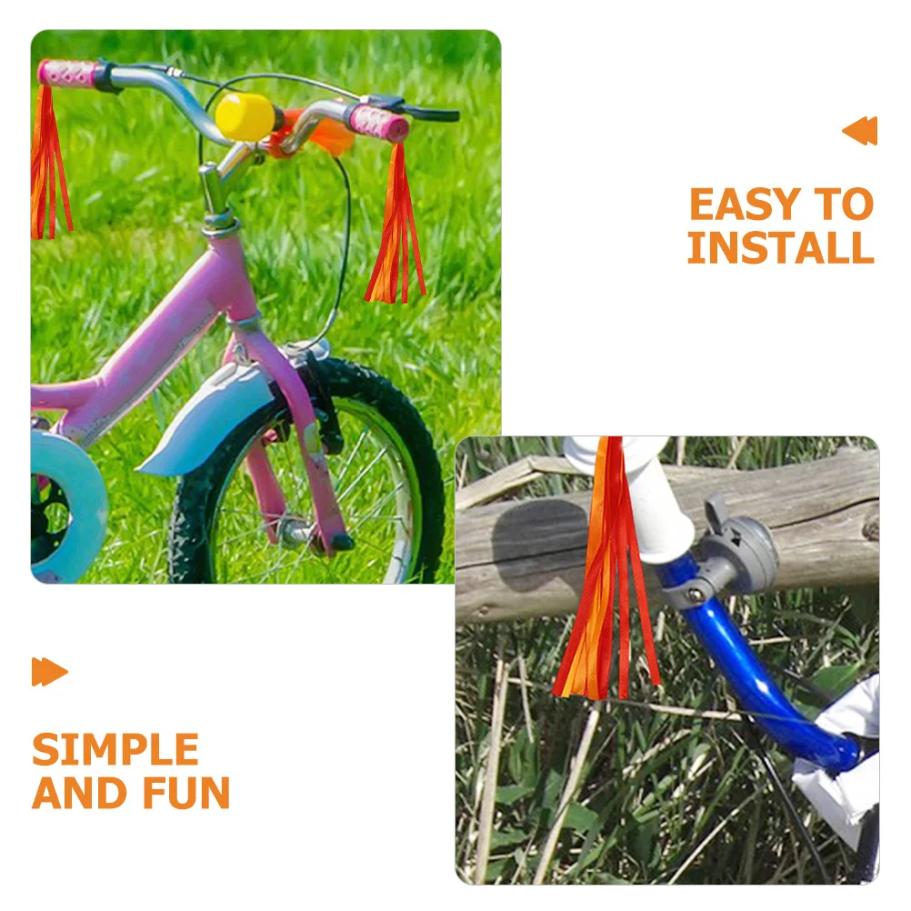 

2Pairs Bike Handlebar Streamers Colorful Tassel Ribbons Teenager Scooter Bike Decorative Accessories Scooter Ribbon