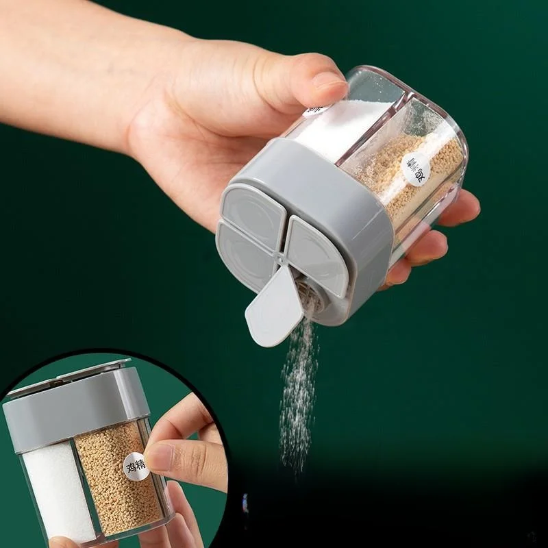 

Portable Outdoor BBQ Seasoning Box Set Pepper aker Salt Pot Spice Bottle Hexagonal Plastic Kitchen Storage Container