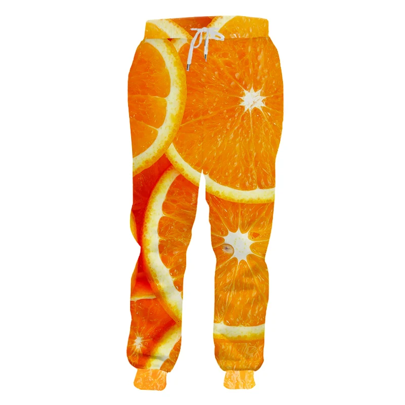 Aardbei & Oranje Fruit Collage Patroon 3D Gedrukt Mode Heren Joggers Broek Herfst Joggingbroek Unisex Casual Broek MP21