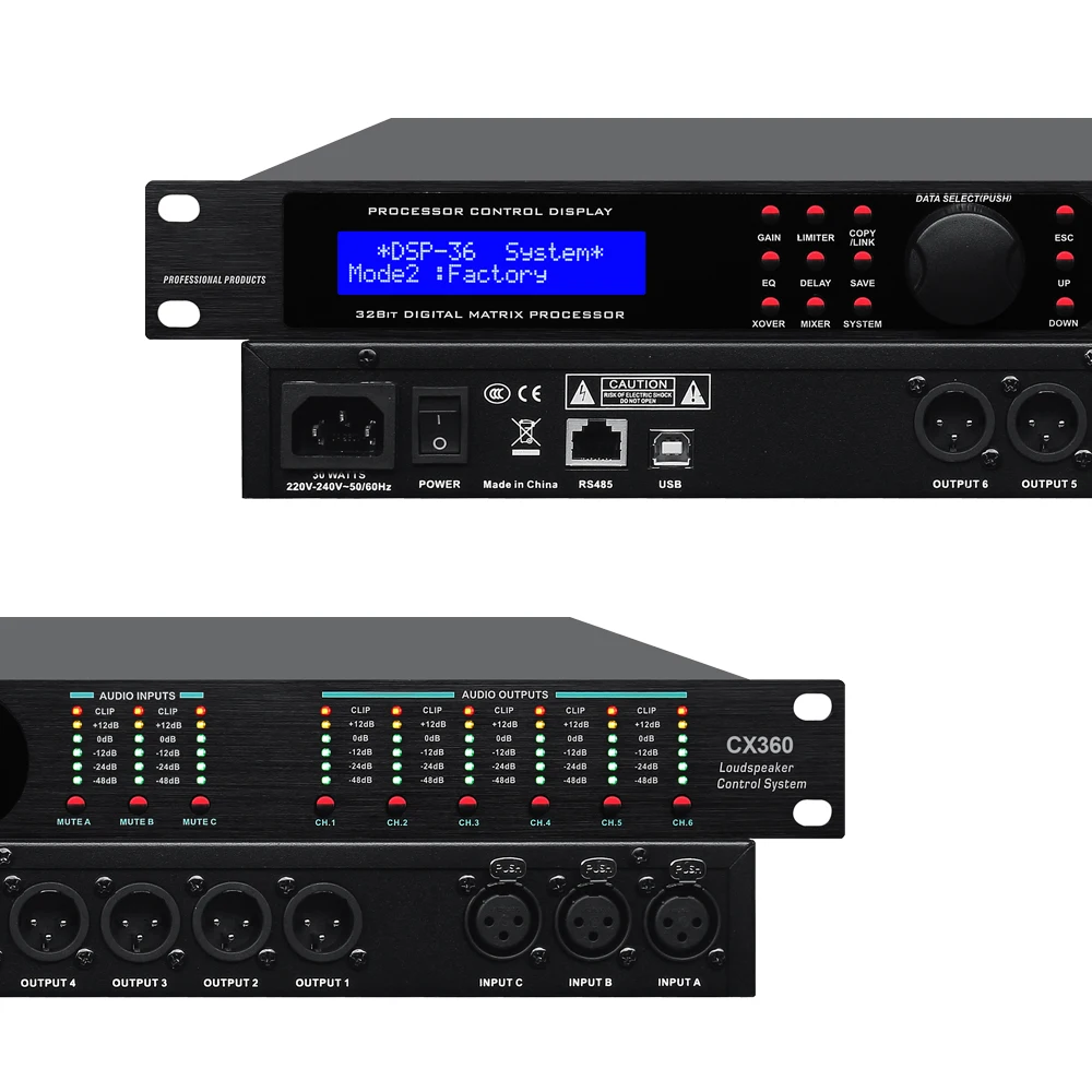 CX260/360/480 Professional Digital Audio Processor 32 DSP Audio Processor Digital Speaker System Linear Array Stage Performance