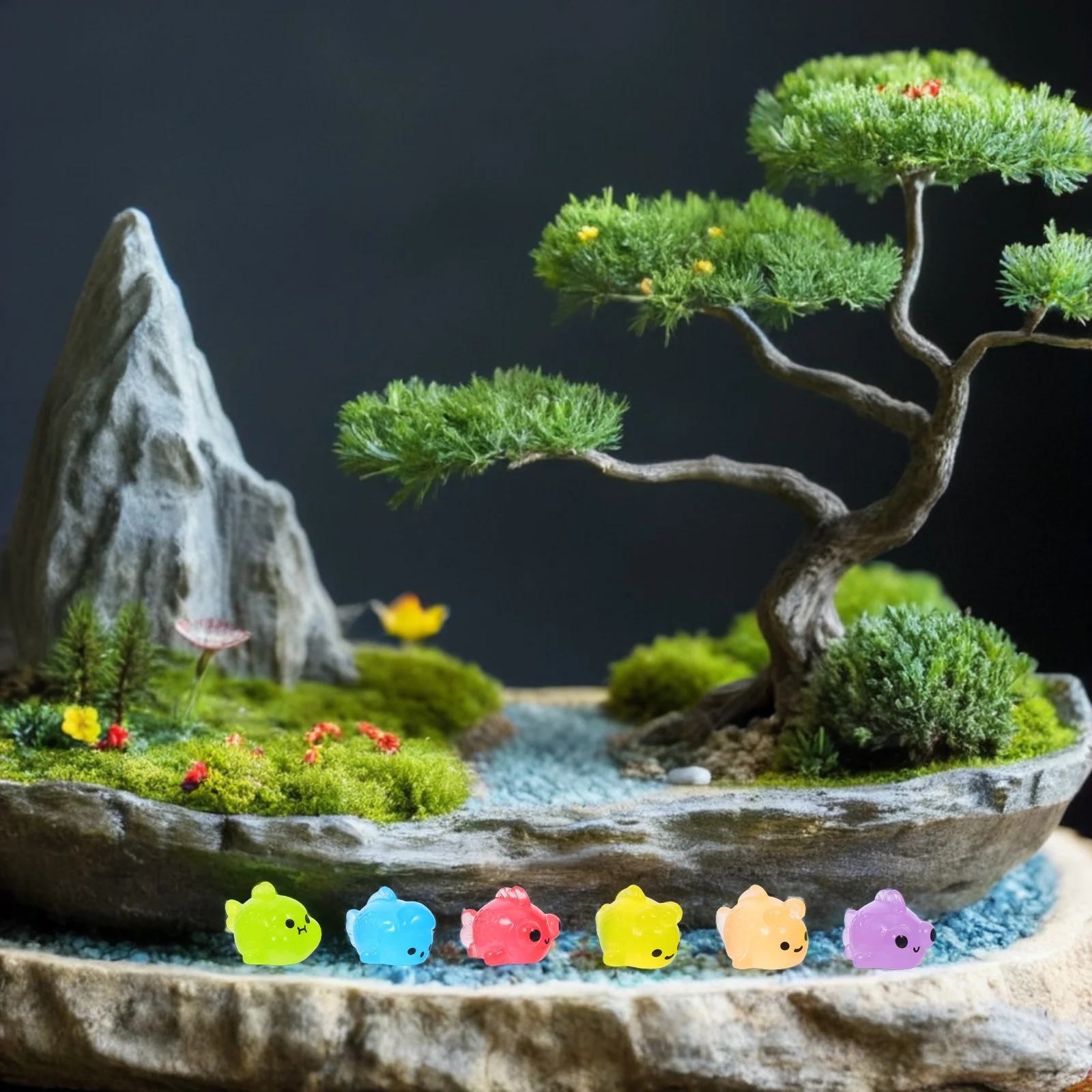 

18Pcs Luminous Mini Resin Goldfish Aquarium Decor Fish Figurines Tiny Sea Animal Ornaments Glow in Dark DIY Tank Accessories