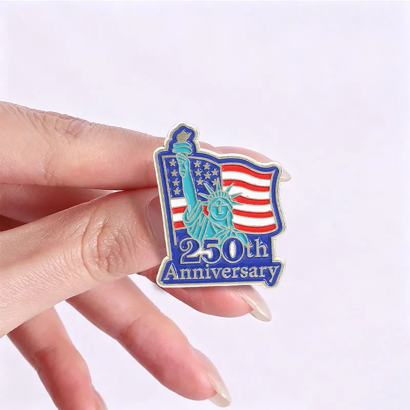 US 250th Anniversary Commemorative Enamel Pins Love Freedom Metal Brooches Fashion Lapel Badge Backpack Clothes Jewelry Gift