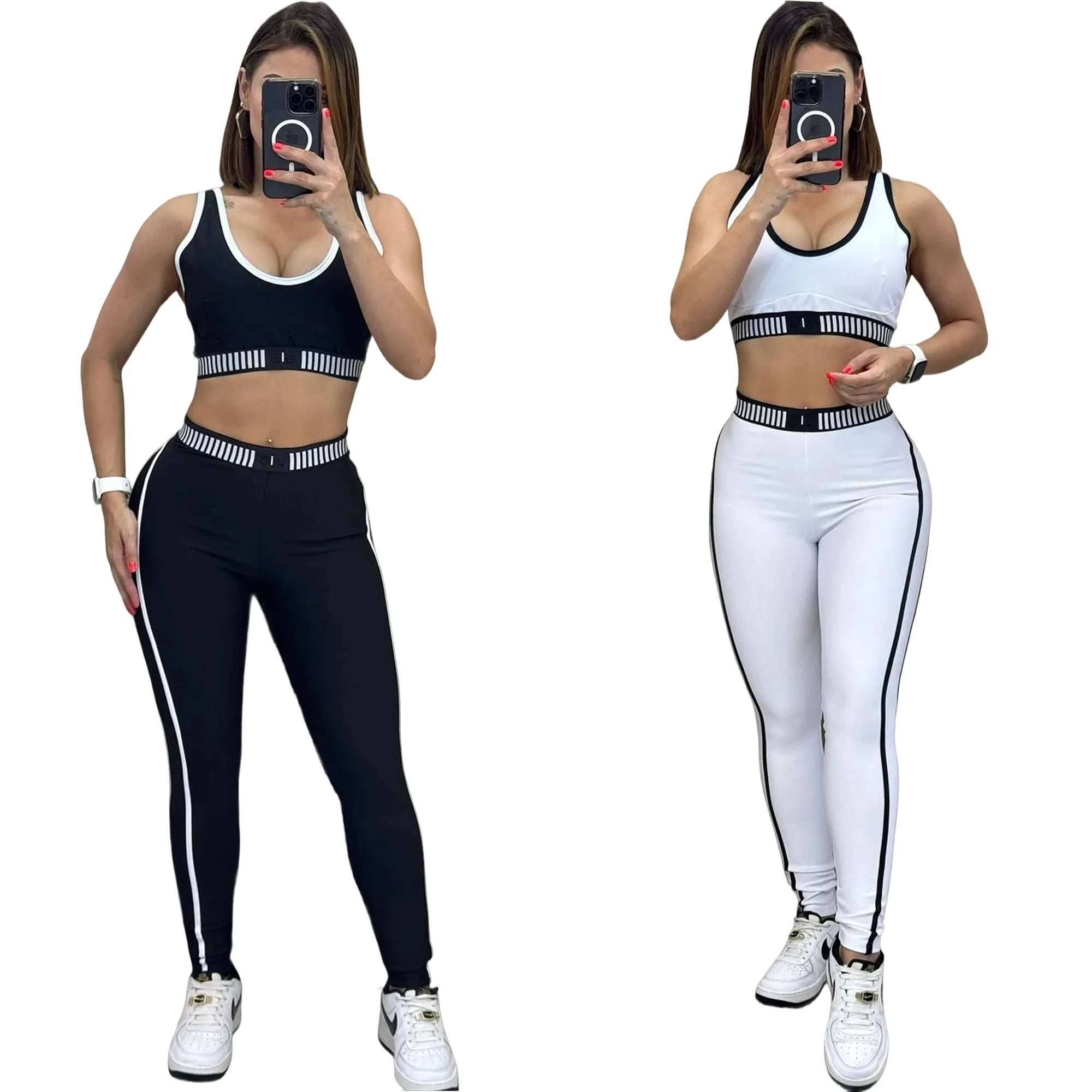 

J5148 Summer new fashion casual adjustable sleeveless vest fitness waist-cinching sport yoga set