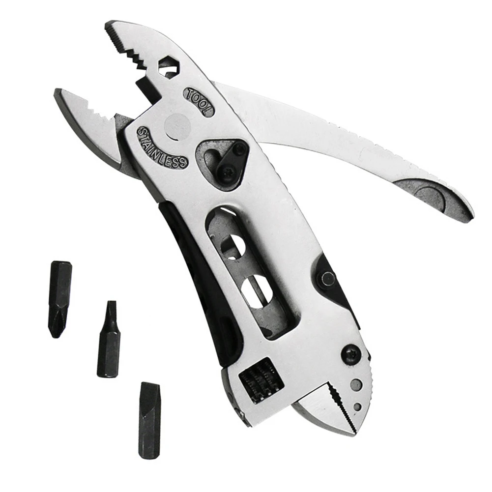 

Cross Screwdriver Adjustable Wrench Easy Attachment Clip Heat Treated Material Multifunctional Tool For Camping For Fishing