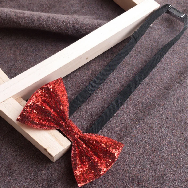 الكبار ربطة القوس فيونكة بريق الترتر بولي PU قابل للتعديل قبل تعادل العريس الزفاف مأدبة حفلة سهرة رجل بووتيس #1