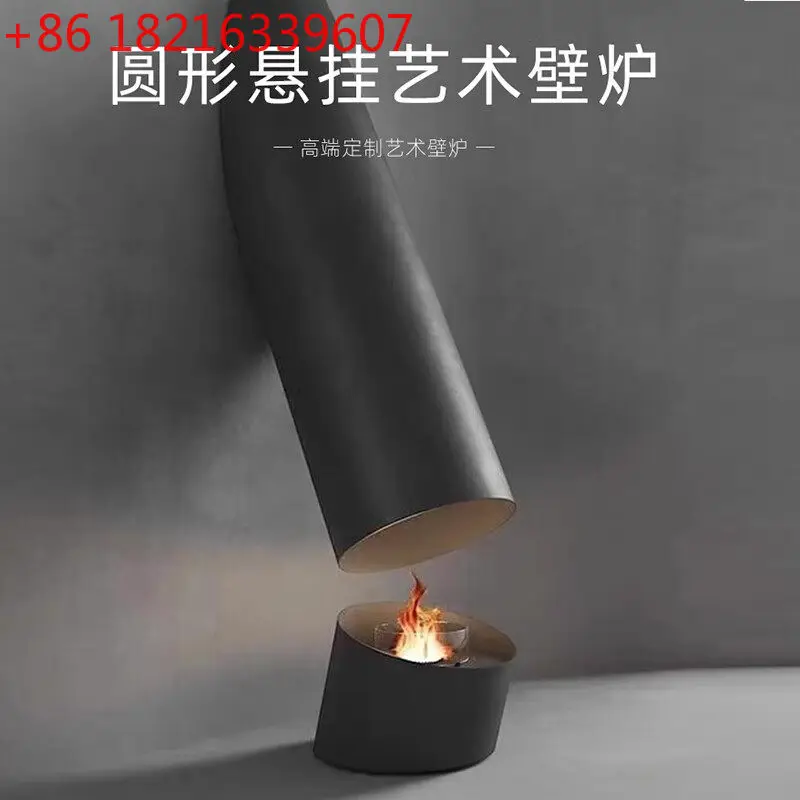

Цилиндрический подвесной камин, имитация пламени, электронное 3D распыление, подвесное украшение для камина