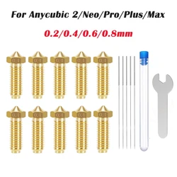 For Anycubic Kobra 2 Nozzle Kobra 2 Neo Spare Parts Kobra 2 Max Nozzles 0.4 0.6 0.2 0.8mm Upgrade Kit Nozzles For Kobra 2 Pro
