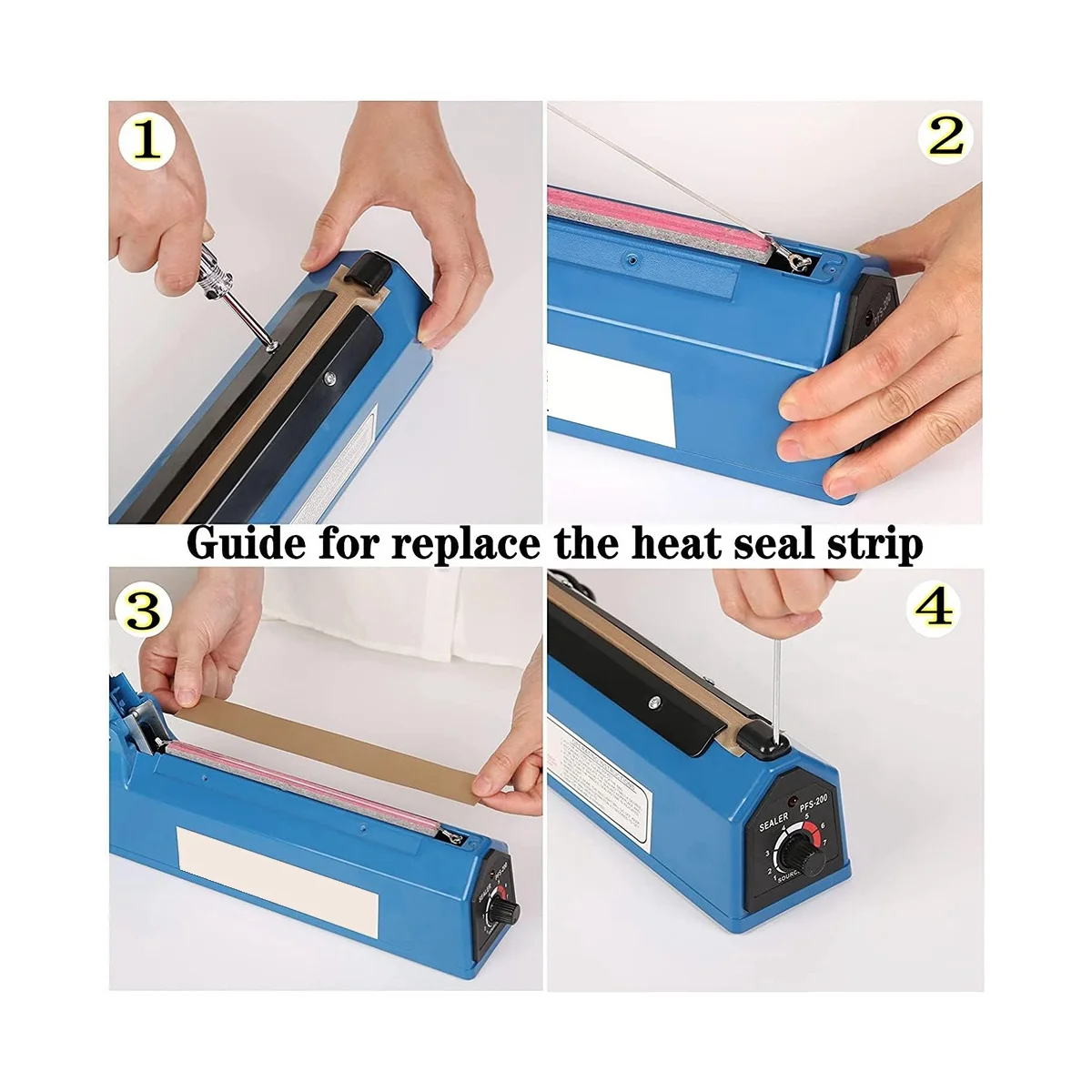 Zgrzewarka impulsowa części zamienne 16 Cal-3mm uszczelnienie termiczne paski PTFE taśmy uszczelniające elementy zamienne 6 Pack