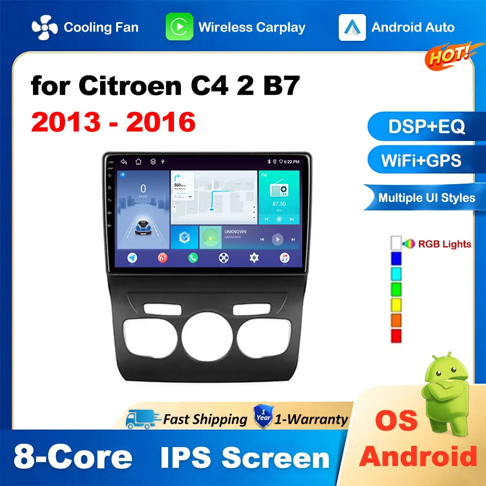 

Light Hand Drive 10 inch for Citroen C4 2 B7 2013 2014 2015 2016 Navigation GPS 2.5D+QLED Screen Car Multimedia Player Head Unit