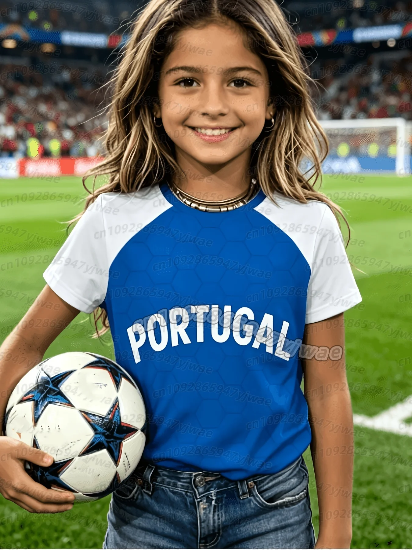 2026 summer Girl's Boy's  girls portugal football fans sports short sleeve t shirt red green  football Jersey   Boy T-Shirt