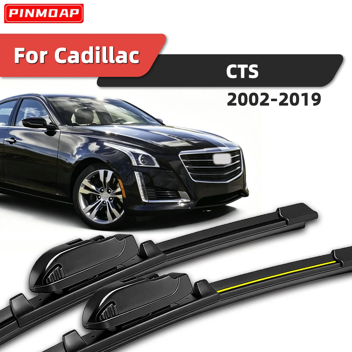2 Stück Frontscheibenwischer, geeignet für Cadillac CTS 2002–2019, Frontscheiben-Wischersystem, leise, Autoteile, 2018, 2017, 2016