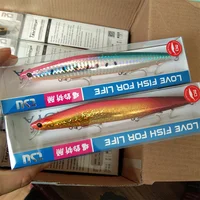 TSURINOYA 2 uds pececillo flotante de fundición ultralargo 140F STINGER 140mm 24g señuelo de pesca de fundición larga cebos duros de agua salada lubina