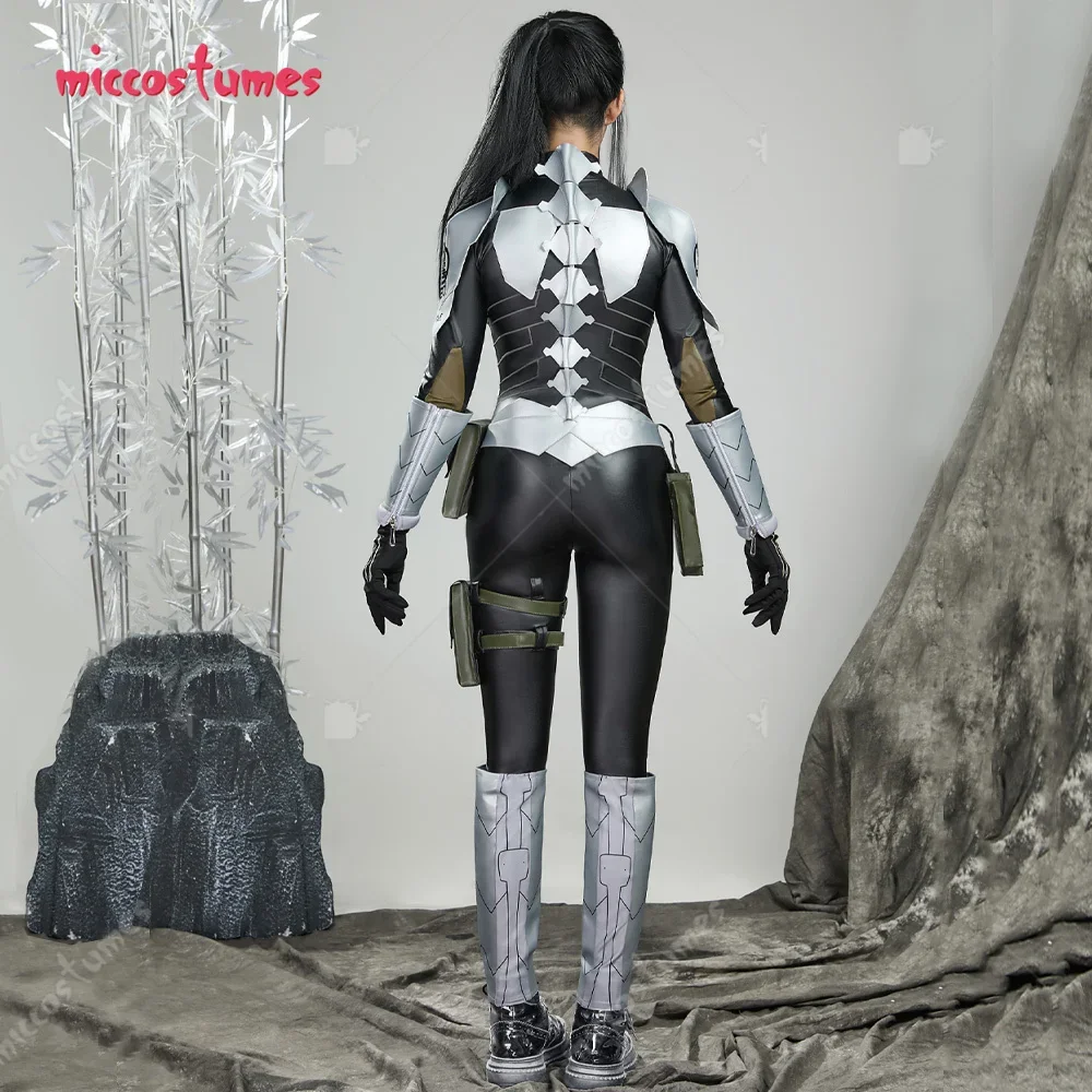 Miccostumes Women\'s Cosplay Costume Jumpsuit and Gloves with Belt Leg Warmers