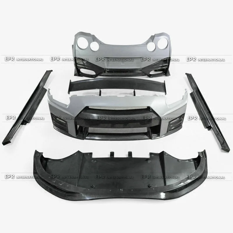 

SAAR Подходит для деталей модификации Nissan R35 GTR Nismo 2-го поколения, комплект из углеродного волокна, передние и задние бамперы, боковые