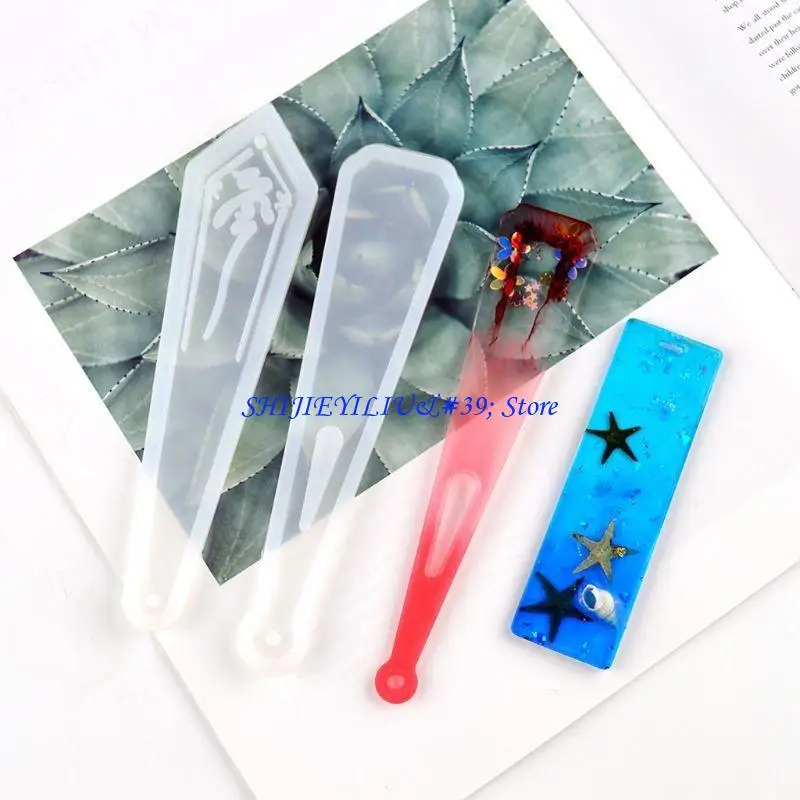 E21F لتقوم بها بنفسك قالب الإشارة المرجعية بيبا ريشة مستطيل راتنجات الايبوكسي قالب الصب للحرف اليدوية #2