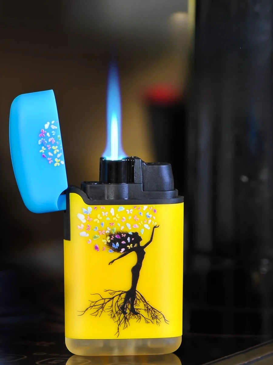 

Lighter Windproof Straight Blue Flame Large Capacity Inflatable Men's Ignition Outdoor Durable Plastic Explosion-proof