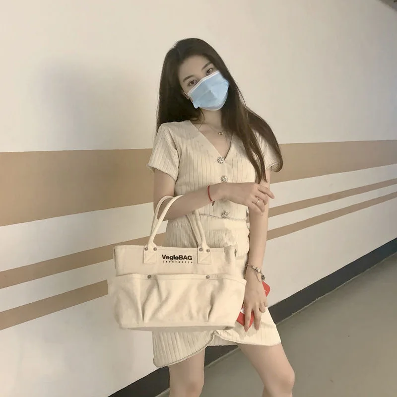 Japanese vegiebag mommy bag portable mother and baby bag going out large capacity mother bag female canvas tote bag mommy bag