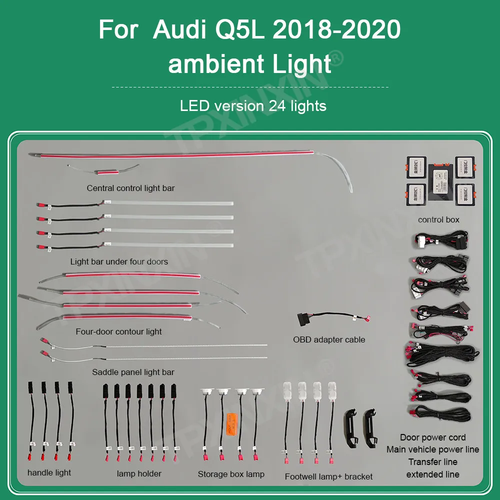 High Quality Car Ambience Light Accessories For Audi Q5L 2018-2020 Premium Design Unit Car Accessories Auto LED Atmosphere Lamp