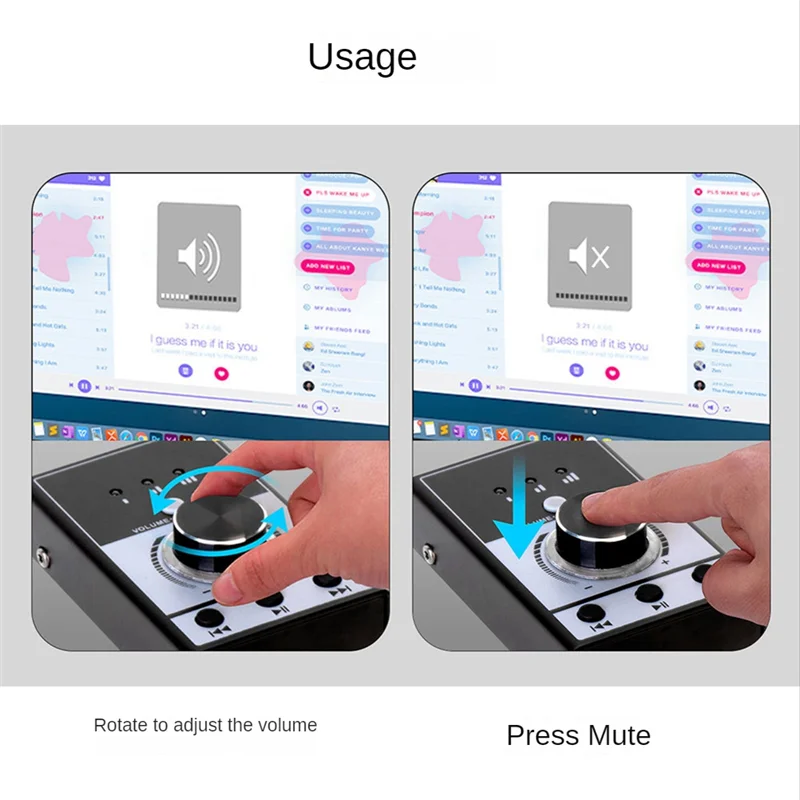 USB-регулятор громкости компьютера, компьютер, мобильный телефон, периферийный регулятор громкости, мини-переключатель, проводной контроллер