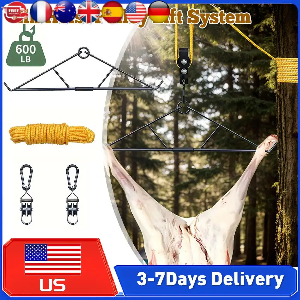 

Система подъема и тяги для оленей и кабанов, грузоподъемность 700 фунтов, с креплением для подвешивания дичи, для разделки туш, охотничьи аксессуары ﻿
