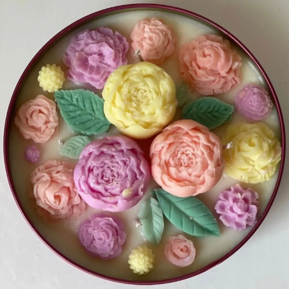 

3Pcs Rose Peony Leaf Silicone Candle Mould Relief Petal Design DIY Flower Scented Candle Handmade Plant Resin Mold Wedding Gifts