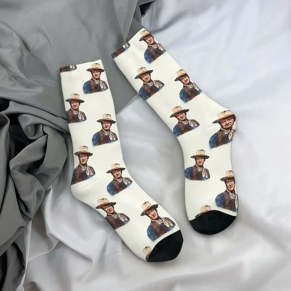 John Wayne "The Duke" - Watercolor Socks Harajuku Sweat Absorbing Stockings All Season Long Socks Accessories for Unisex Gifts