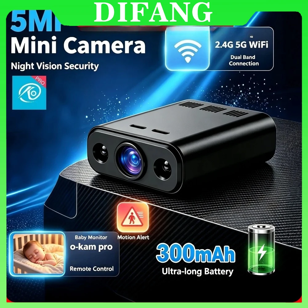 5G WiFi Mini Camera Battery Long Standby 5MP WiFi Security Cam P2P Video Monitor Portable CCTV Baby Monitor O-kam