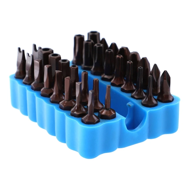 2 Pieces/set 32 Holes Hex Shank Screwdriver Bits Holder Plastic Storage Tray Organizer Compact Size Portable Bits Rack B03E