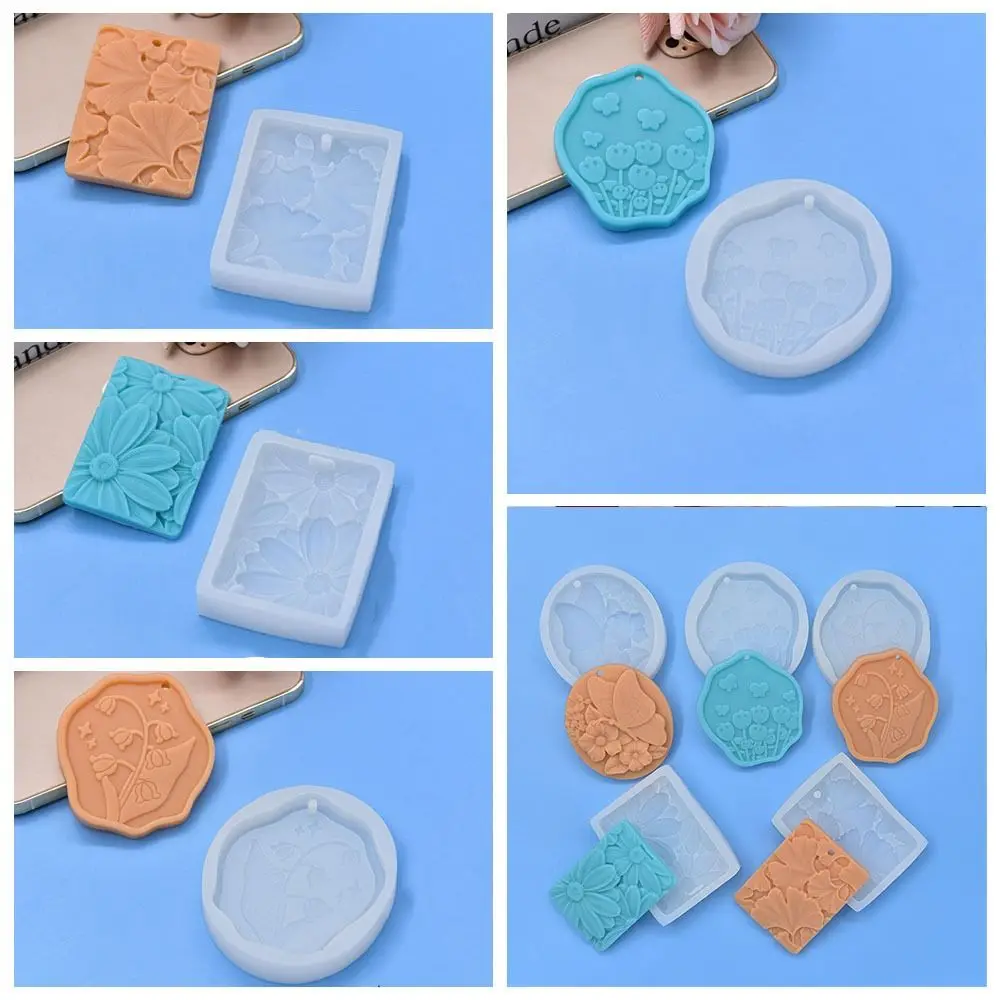 Ginkgo Leaves Silicone Fragrance Mould Chrysanthemum With Holes Car Wax Tablet Mold Rectangle Silicone Diffuser Stone Model Car