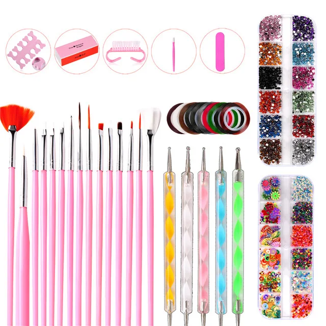10Pcs Manicure Point Drill Pen Set Nail Art Brush Kit Portable Polishing Manicure Tool