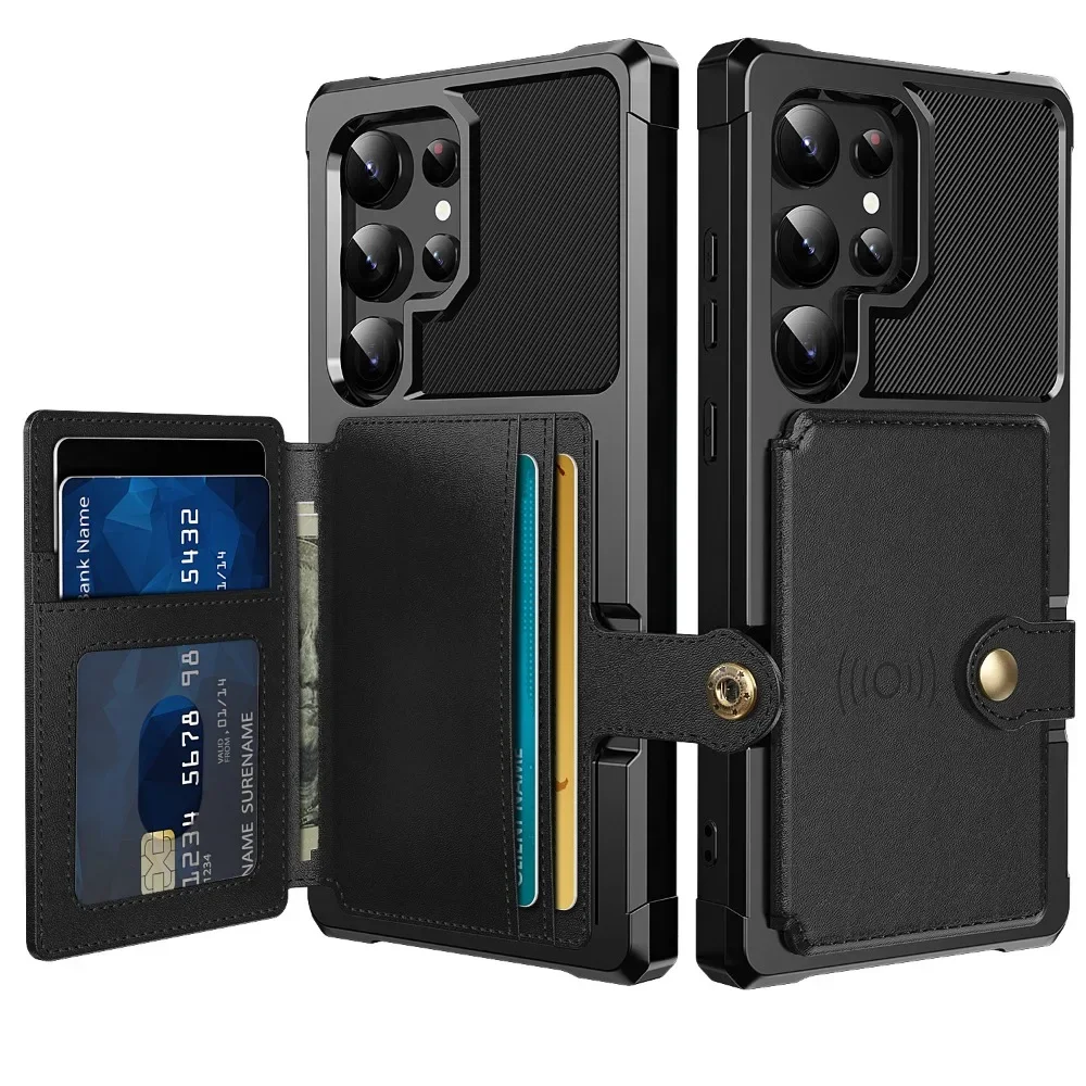 Card Wallet Case for Samsung Galaxy S24 FE S25 S23 Plus S22 S21 Ultra A55 A35 A15 A54 A34 A53 A52S A52 A14 5G A05S A05 A24 4G