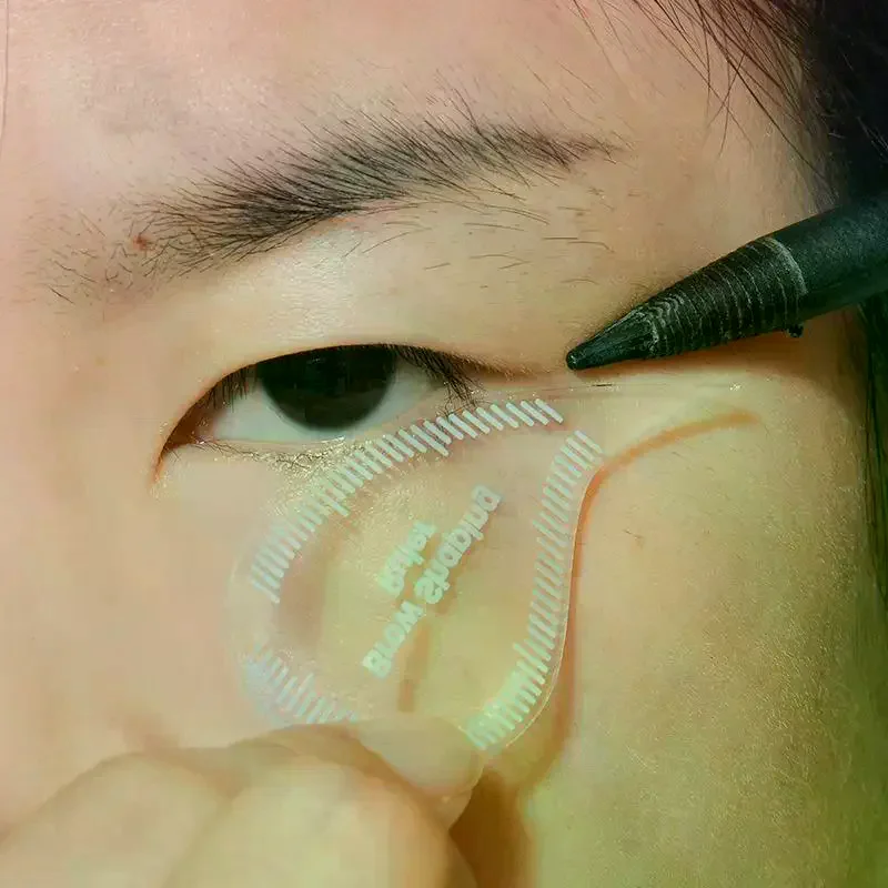 Strumento per la mappatura delle sopracciglia con arco a goccia, modello di righello per modellare le sopracciglia da 1 minuto, stencil, disegno rapido, PMU, sopracciglio, tratti di capelli, eyeliner