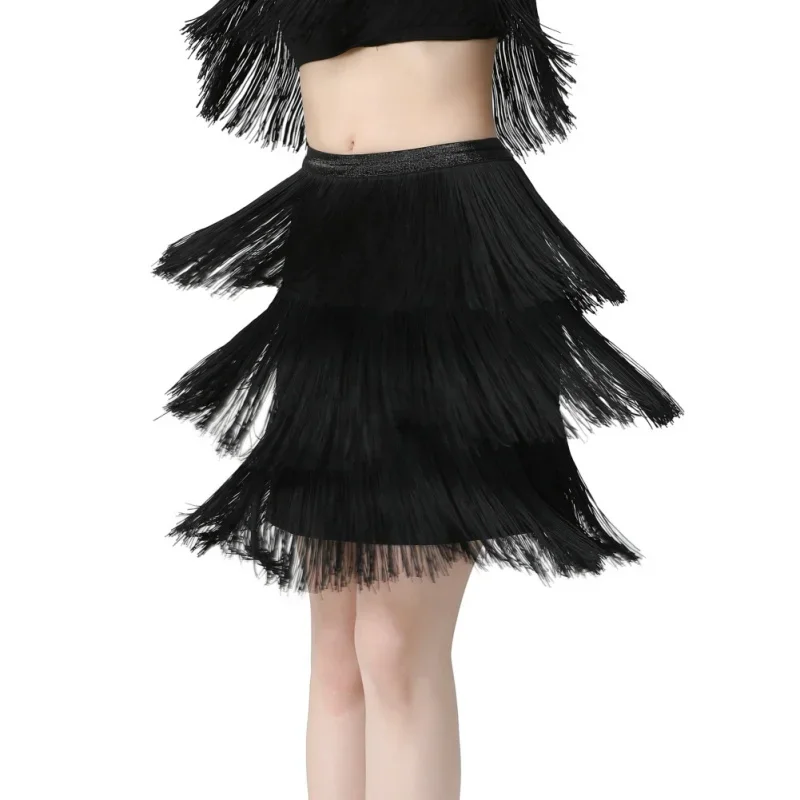 Women  Latin Dance Fringe Skirt Dance Practice Half Skirt Festival Stage Performance Costume Sexy Tassel Latin Dance Skirts