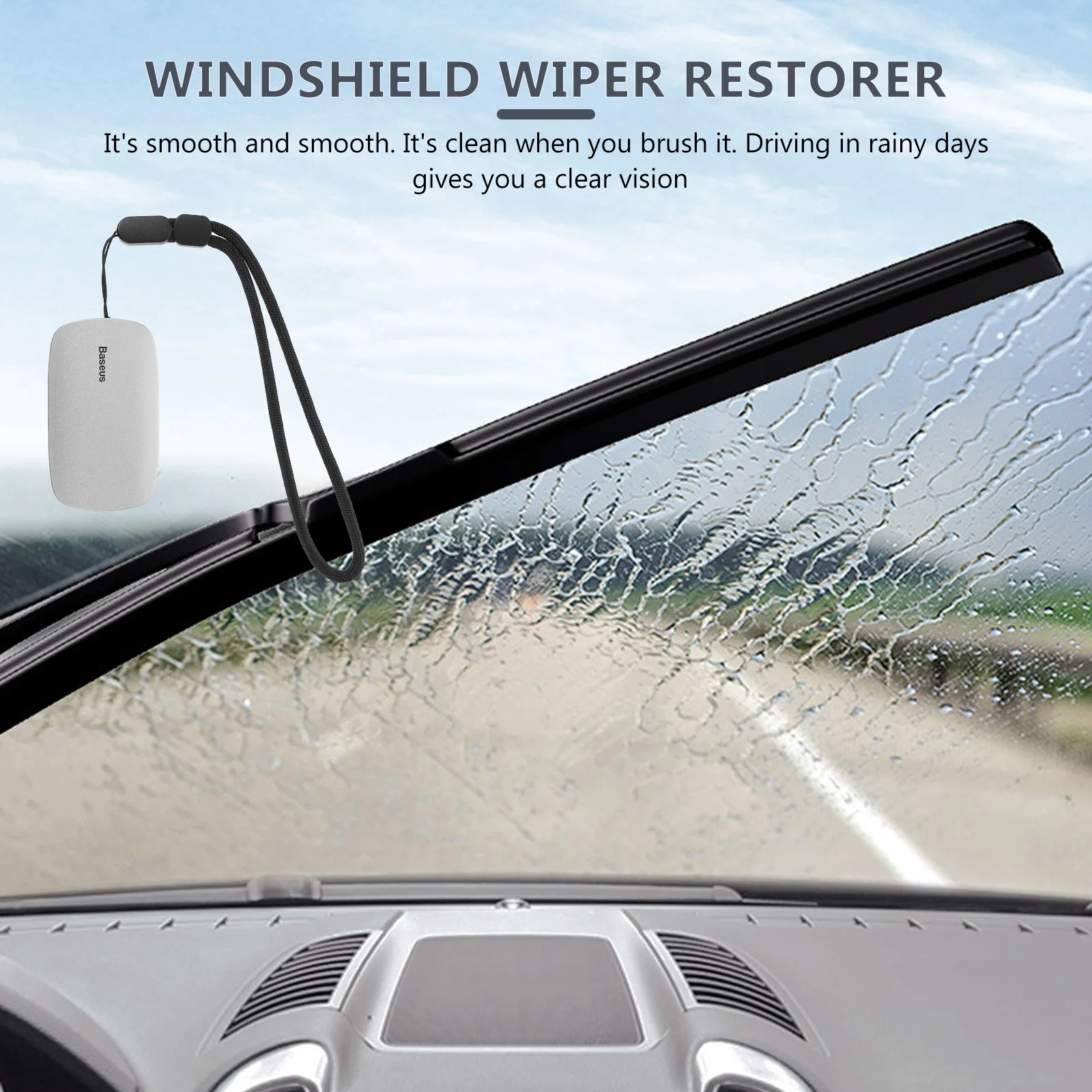 Wiper Wizard Car Strip Restorer Windscreen Tool Windshield Wipers Universal Auto Repair Rubber Silver Repairer for