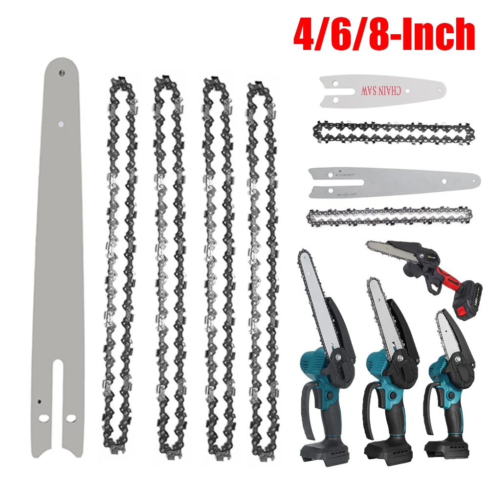 4/6 Inch Spare Chainsaw Chains Guide for Electric Saw Power Tool Saw Accessories 8 Inch Replacement Chain Wood Pruning Saw Chain