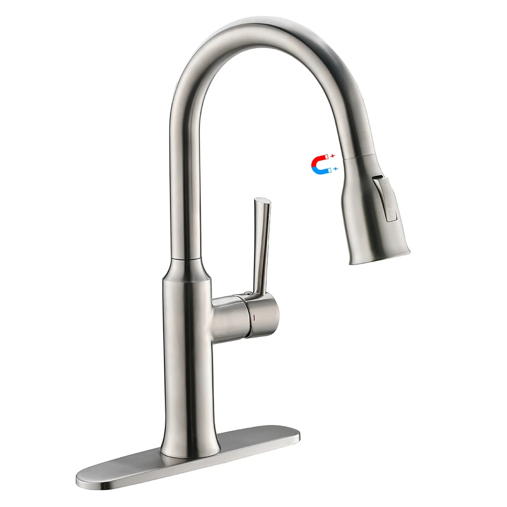 

Factory Direct Sales Stainless Steel Kitchen Faucets With Pull Out Sprayer (40241)