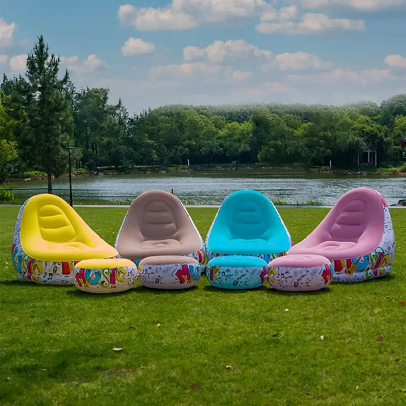 Mobili da esterno, sgabello portatile, divano gonfiabile sospeso, divano reclinabile, sedia di riposo con cuscino d'aria, mobili da campeggio,