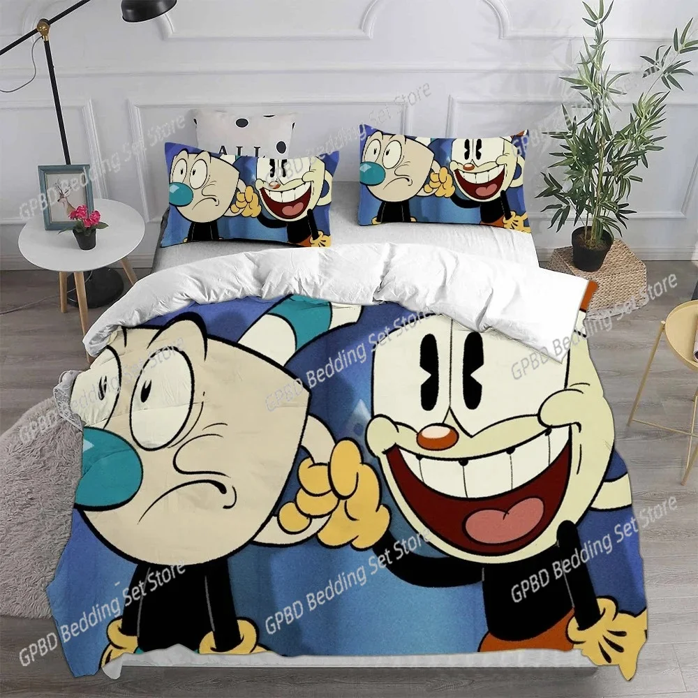 

New Home Textiles Cartoon Cuphead Bedding Sets Comforter Quilt Bed Cover Duvet Cover Pillow Case Sets Kids Adult Size