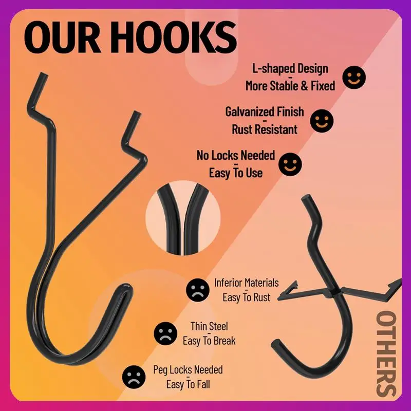 

ABKL-Peg Board Hooks,J-Hook For Hanging Jewelry, Keys, Retail Items, Small Tools, Fit 1/8In 3/16In Peg Boards,40Pack