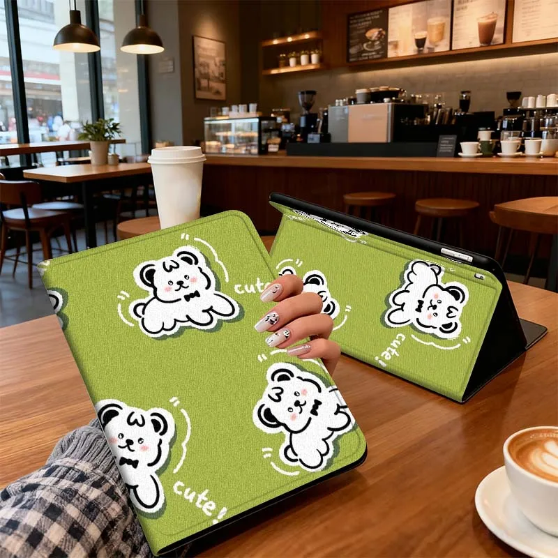 Weißes Tiermuster für iPad Pro 7 8 9 Gen 2 11 13 5. 6. 10. 11. M5 M4 12,9 10,9 10,2 Zoll 2024 2025 Tablet-Hülle