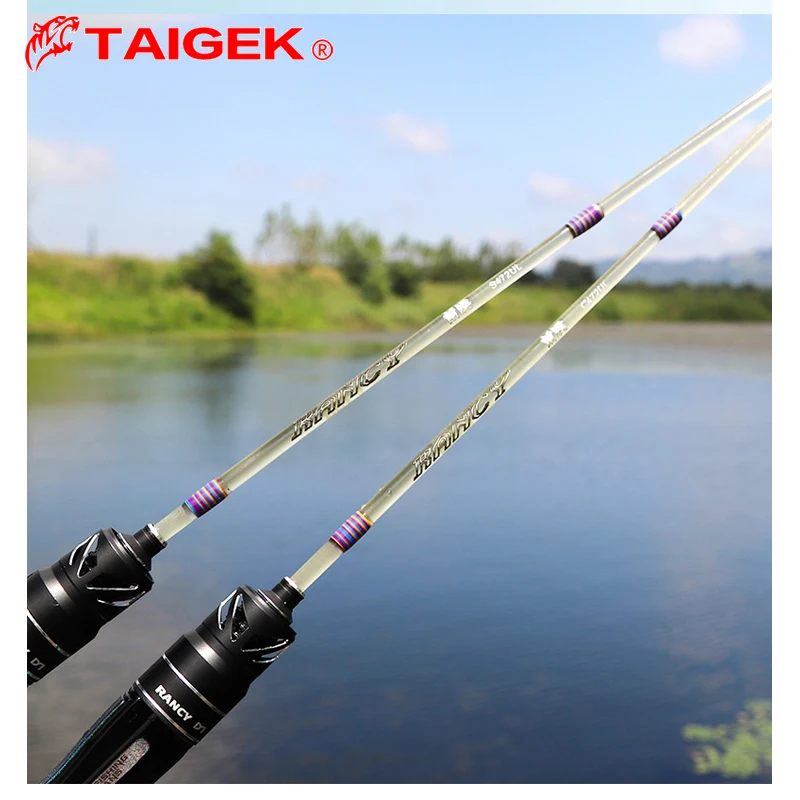 

TAIGEK Trout rod mini player 1.4m UL rod fiberglass fishing tackle solid tip FUJI guide Lure 1-5g Ultralight fishing rods