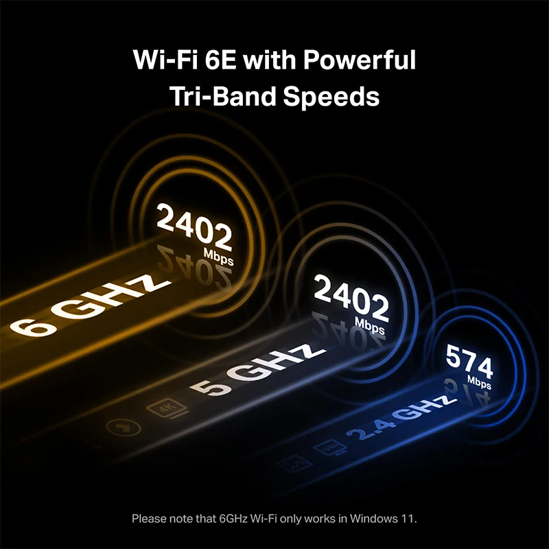Adattatore wireless PCI-E Tir Band WiFi 6E Scheda di rete con chip AX210 2.4G/5G/6G 5374Mbps Bluetooth 5.3 per PC desktop Windows 10/11