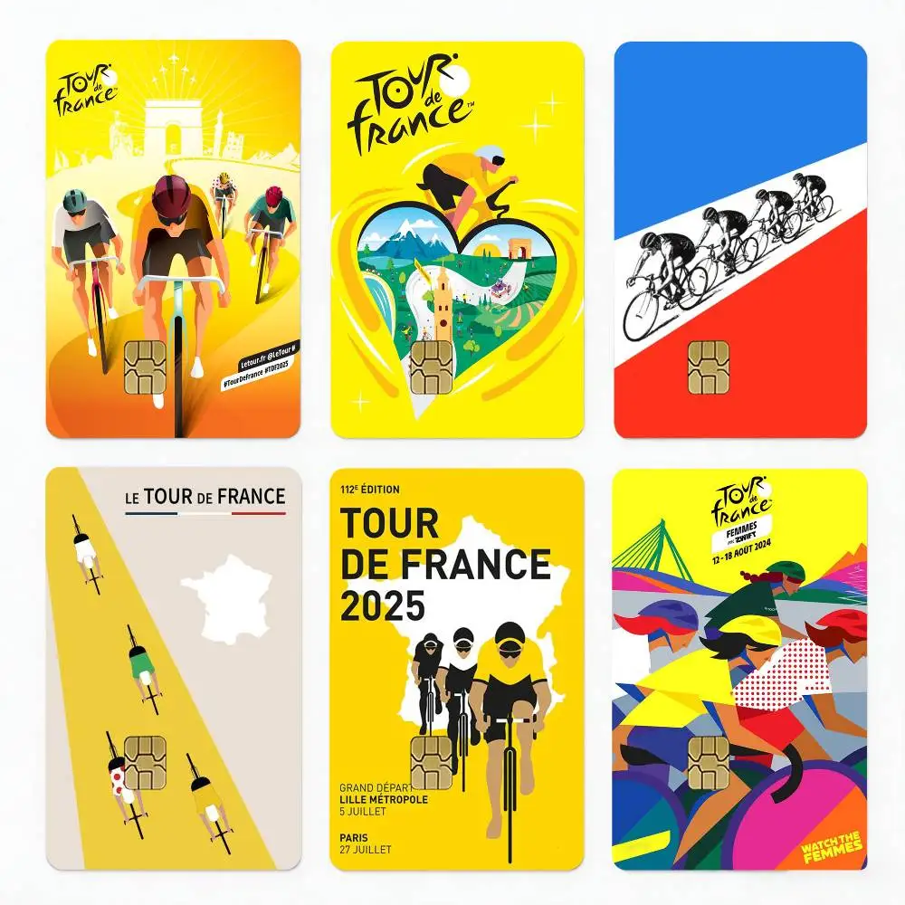 

T-Tour de France 4pcs 1Set Laser Holographic Sticker Skin Cover for Credit Bank Debit Card