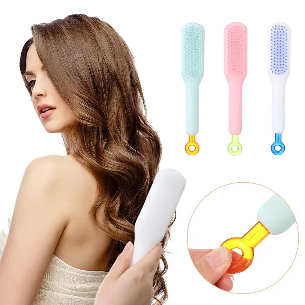 

New ABS Self Cleaning Hair Comb Anti-static Self Cleaning Magic Retractable Comb Smoothing Hairdressing Hair Comb