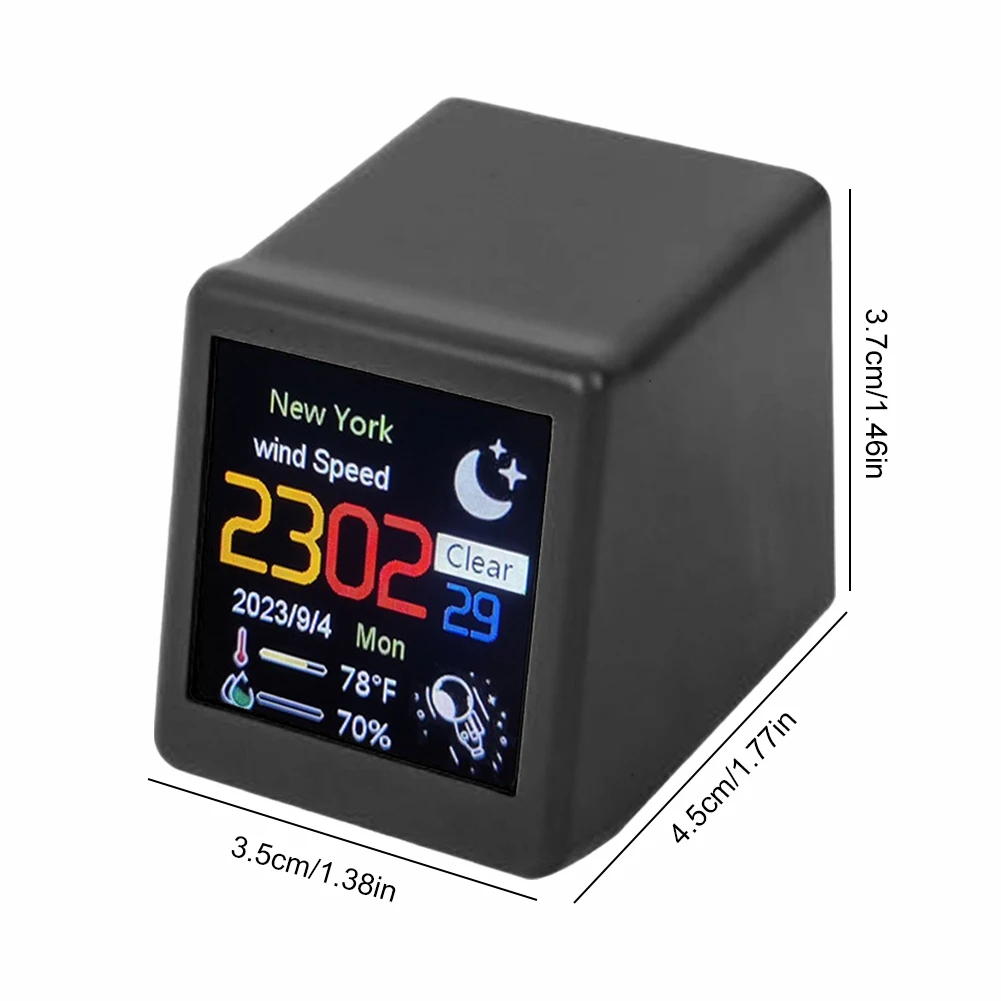ミニスマート WIFI 気象ステーション時計 DIY かわいい GIF アニメーションデスクトップミニ時計デスクトップ装飾
