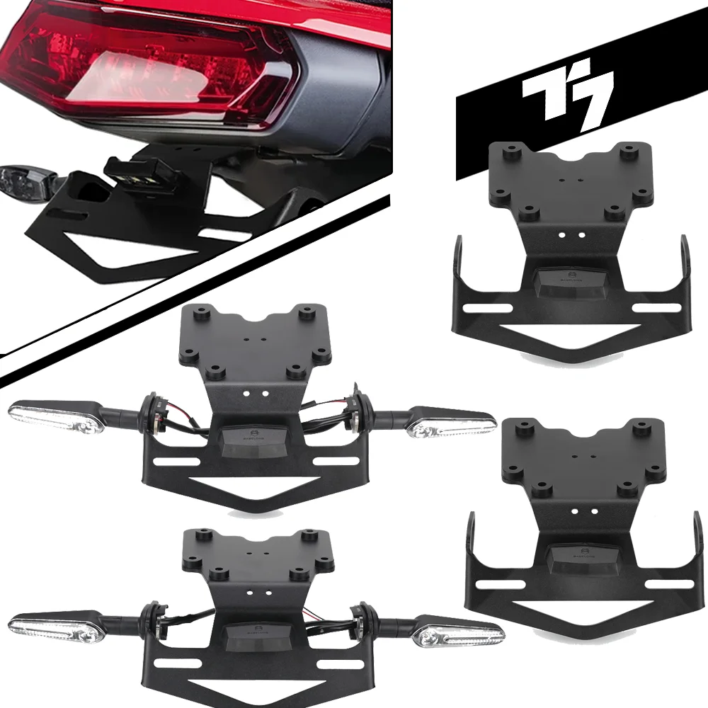 

Moto Registration Plate Holder with LED Turn Light License Plate Bracket Tail Tidy Fender For Yamaha TENERE 700/Rally 2019-2025
